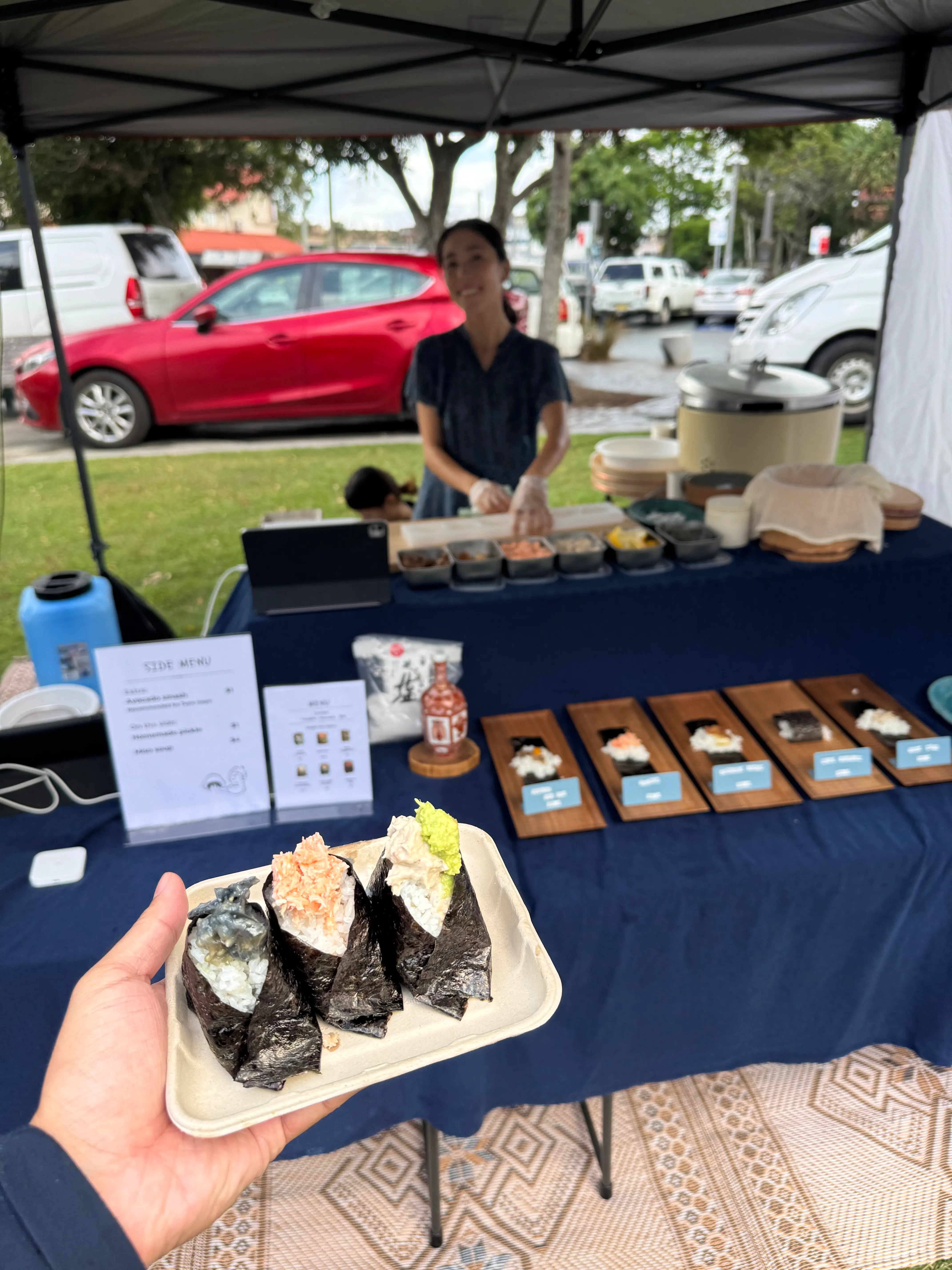 Pocket Rice onigiri displayed at a Byron Bay region market