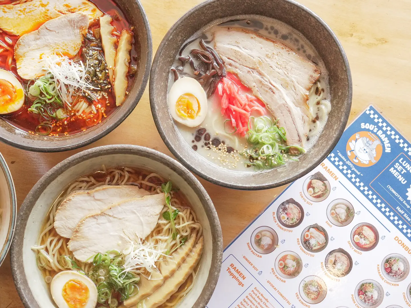 A bowl of ramen from SOU Japanese Ramen in Byron Bay