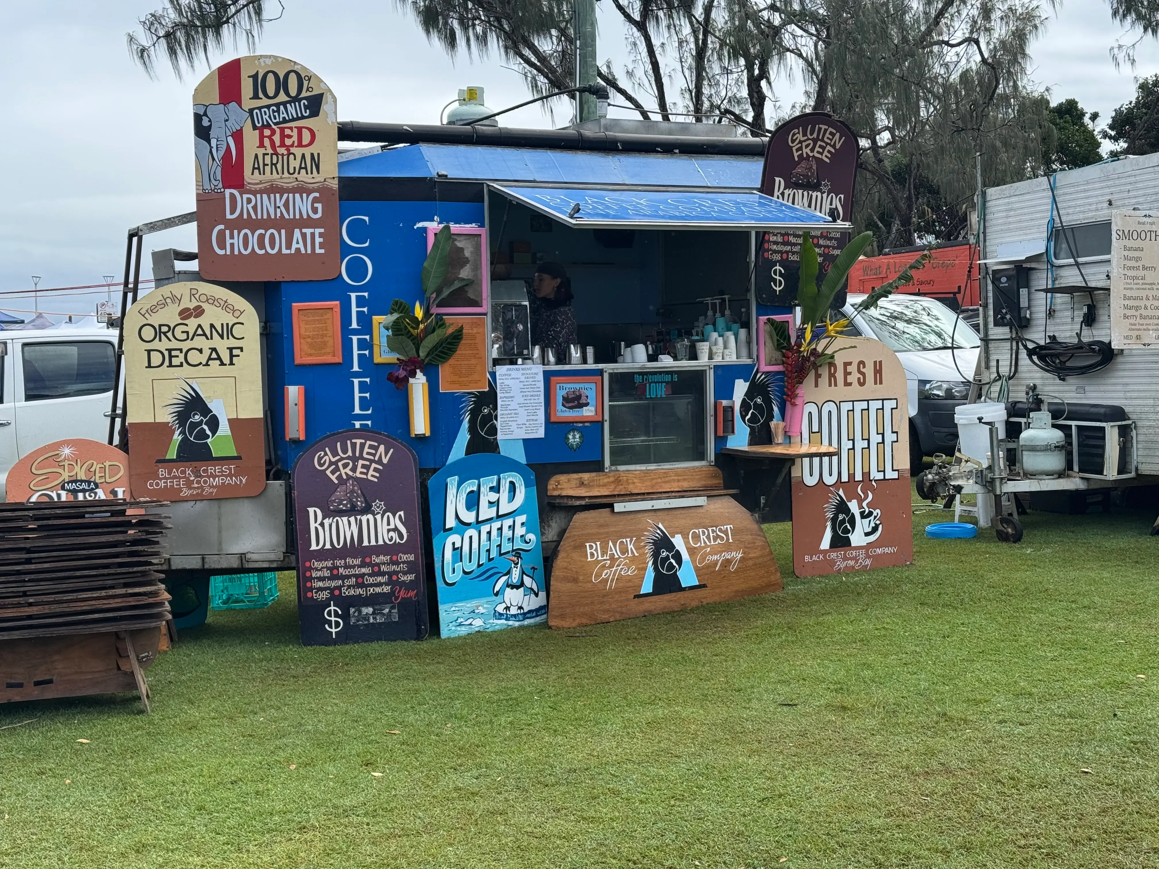 Black Crest Coffee stall at Byron Community Market