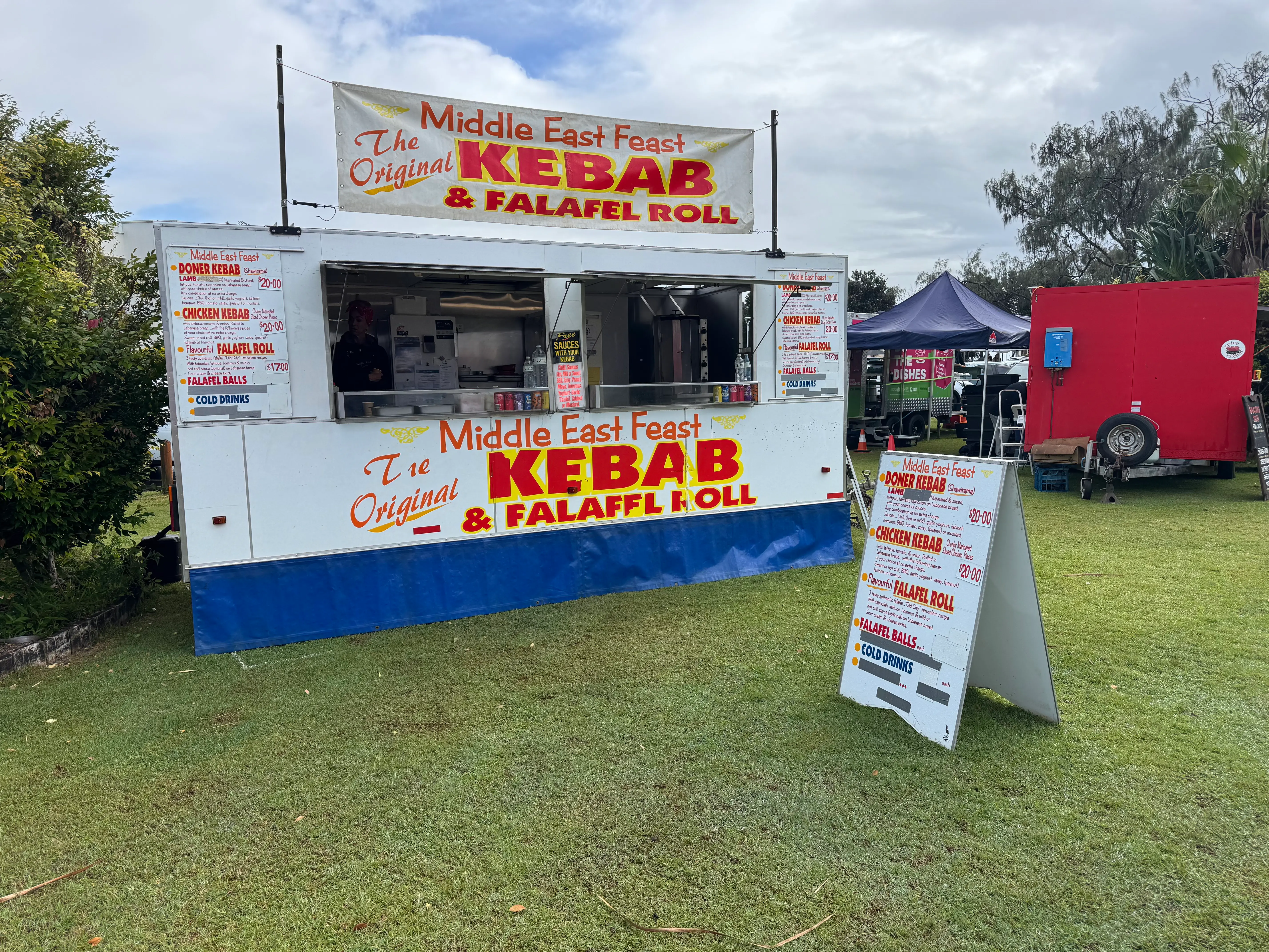 A Middle Eastern kebab stall at Byron Community Market